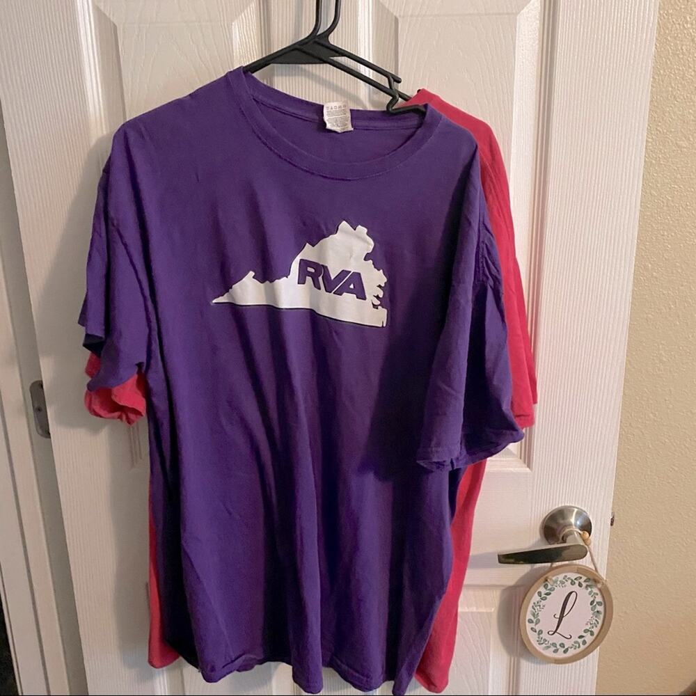 LOT of 2 Richmond RVA Virginia T-Shirts Women's Plus Size 2X Purple Pink Travel